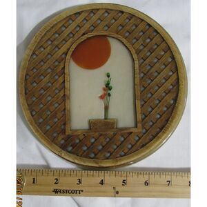 Vintage Sun Window Dried Flower Lattice Lucite Trivet Mid Century Modern acrylic